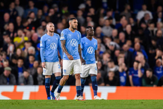 Sergio Pena of Malmö FF looks dejected
