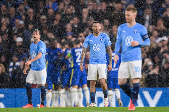 Sergio Pena of Malmö FF looks dejected