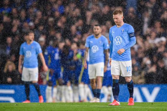 Anders Christiansen of Malmö FF looks dejected