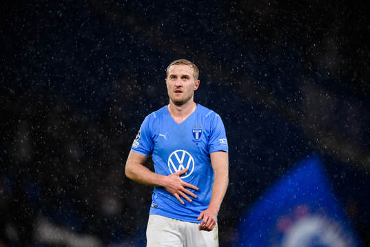 Franz Brorsson of Malmö FF looks dejected