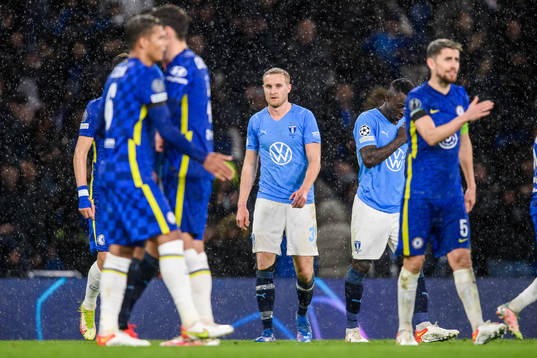 Franz Brorsson of Malmö FF looks dejected
