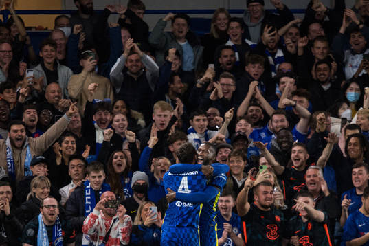Andreas Christensen of Chelsea celebrates with Antonio
