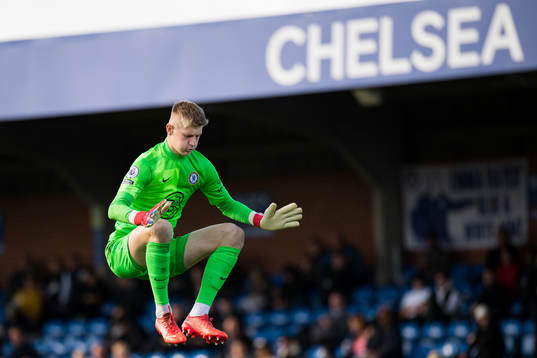 Goalkeeper Ted Sharman-Lowe of Chelsea