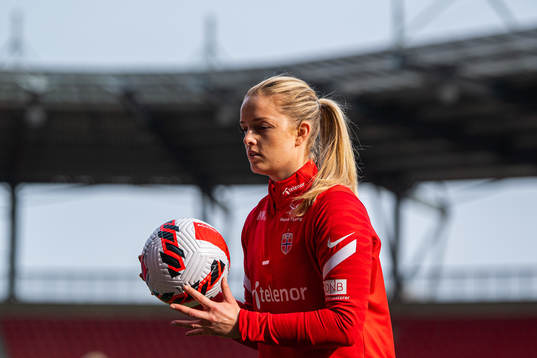 Goalkeeper Guro Pettersen of the Norwegian women's national