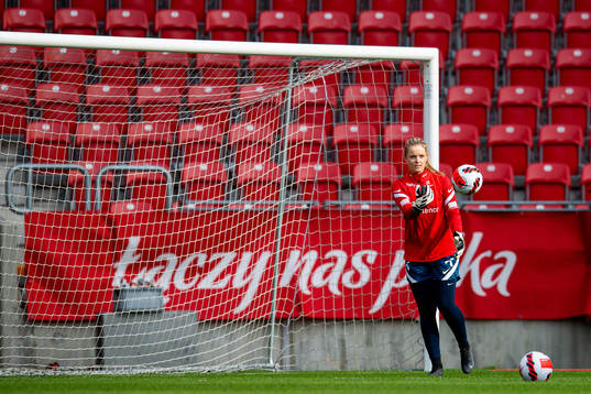 Goalkeeper Guro Pettersen of the Norwegian women's national