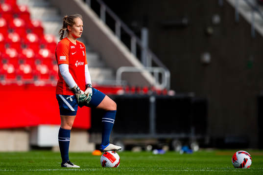 Goalkeeper Aurora Mikalsen of the Norwegian women's