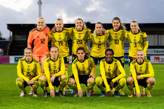 Goalkeeper Emma Holmgren, Wilma Carlsson, Freja Olofsson,
