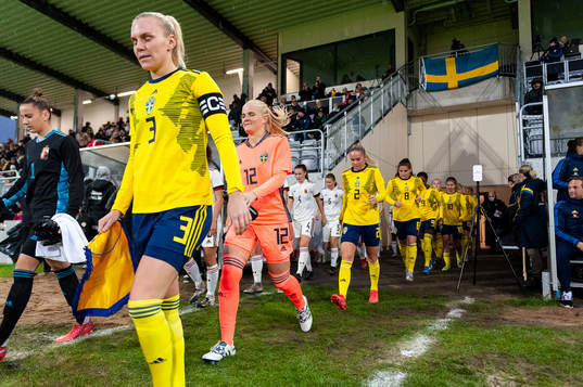 Players enter the Österås IP