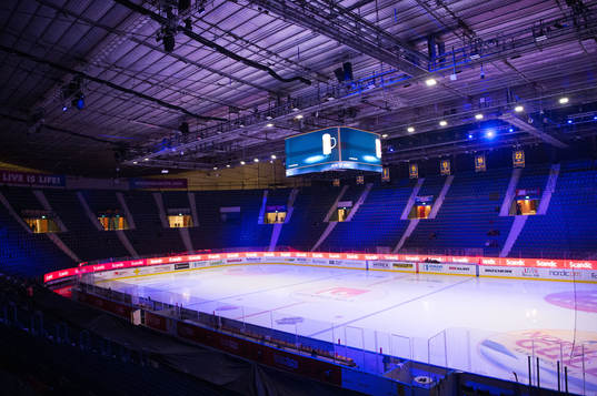 Interiör vy över Hovet innan ishockeymatchen i SHL mellan