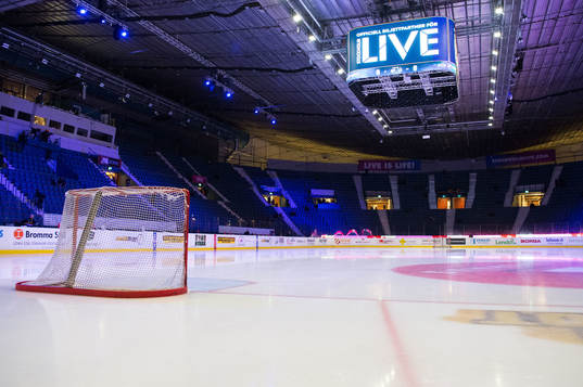 Interiör vy över Hovet innan ishockeymatchen i SHL mellan
