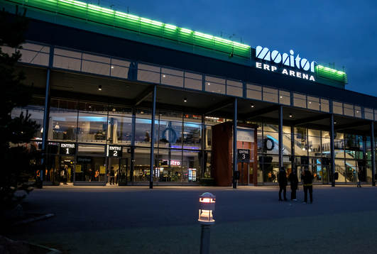 Monitor ERP Arena innan ishockeymatchen i SHL mellan