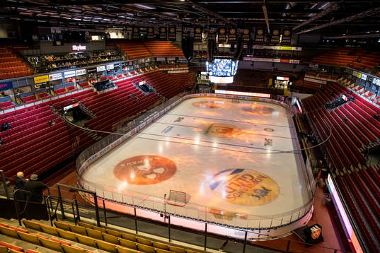 Monitor ERP Arena innan ishockeymatchen i SHL mellan