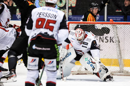 Malmö Redhawks målvakt Daniel Marmenlind deppar