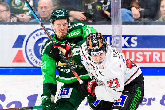 Färjestads Joakim Nygård och Örebros Petr Zámorský