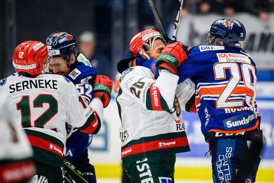 Frölundas Max Friberg och Joel Lundqvist i bråk med