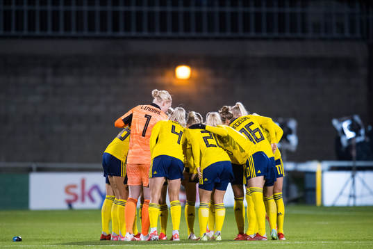 Players of Sweden prior to the FIFA Women's World Cup