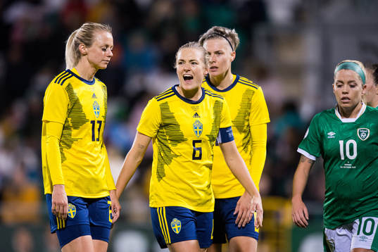Amanda Ilestedt, Magdalena Eriksson and Lina Hurtig of