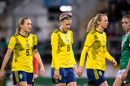 Magdalena Eriksson, Lina Hurtig and Amanda Ilestedt of