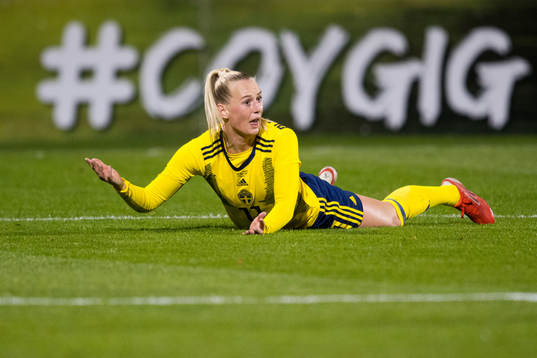 Stina Blackstenius of Sweden reacts