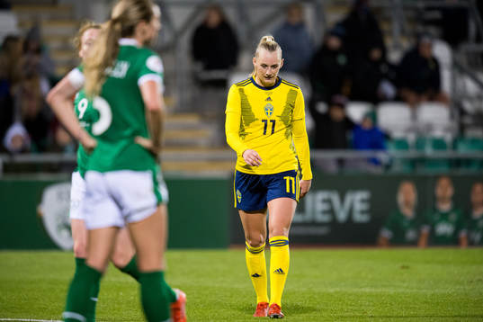 Stina Blackstenius of Sweden looks dejected