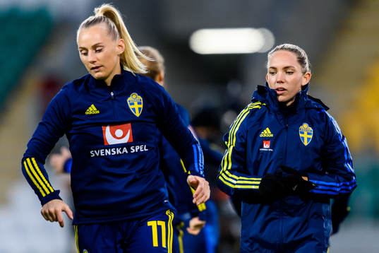 Stina Blackstenius and Elin Rubensson of Sweden
