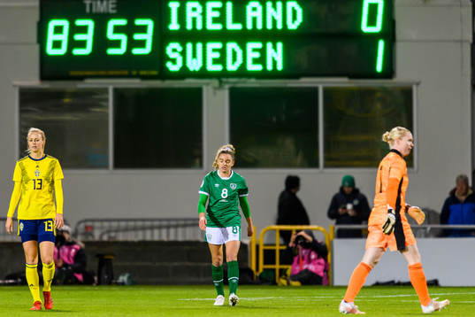 Leanne Kiernan of Ireland looks dejected