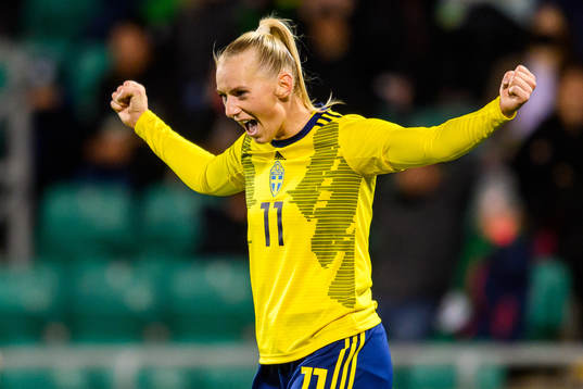 Stina Blackstenius of Sweden celebrates