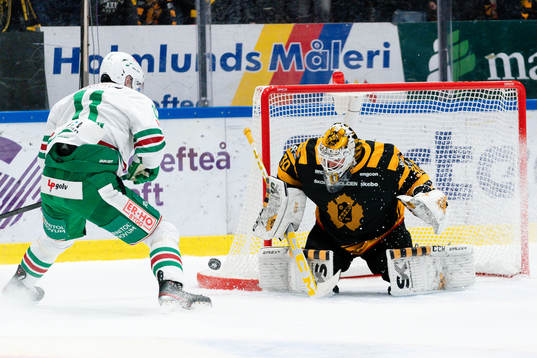 Rögles Mattias Sjögren och Skellefteås målvakt Gustaf