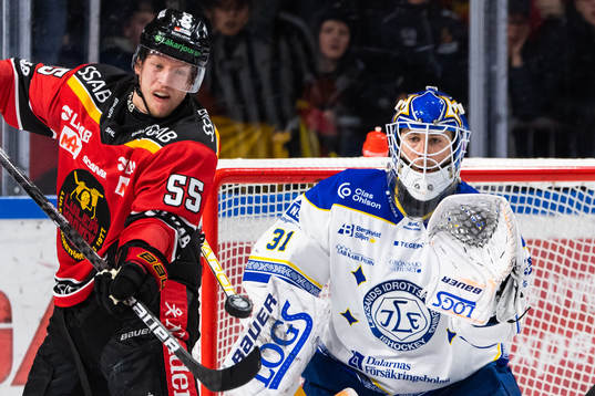 Luleås Vilmos Gallo och Leksands målvakt Kasimir Kaskisuo