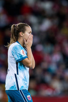 Guro Reiten of Norway looks dejected