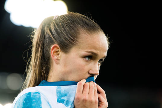 Guro Reiten of Norway looks dejected