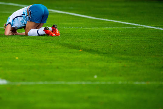 Maria Thorisdottir of Norway in pain
