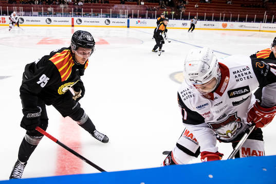 Brynäs Nick Olesen och Malmö Redhawks Jaedon Descheneau