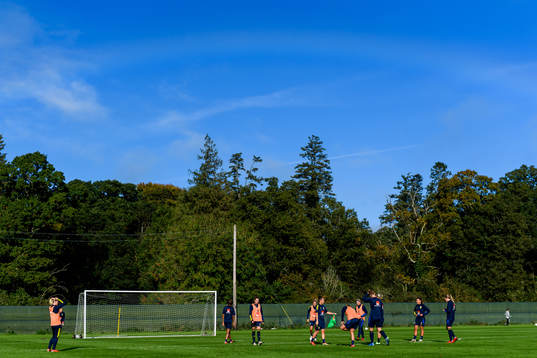 General view of a training session with the Swedish women's