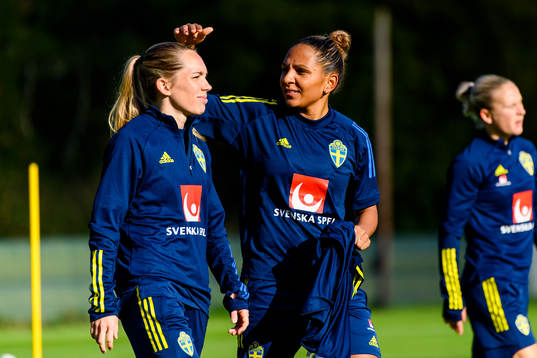 Elin Rubensson and Madelen Janogy of the Swedish women's