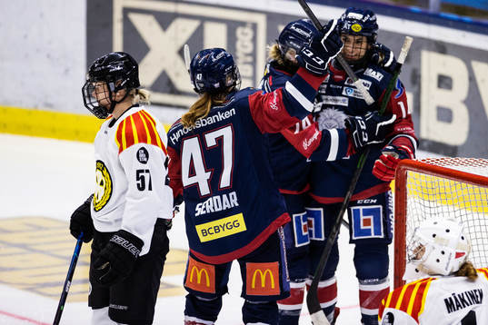 Linköpings Justine Leanne Reyes jublar