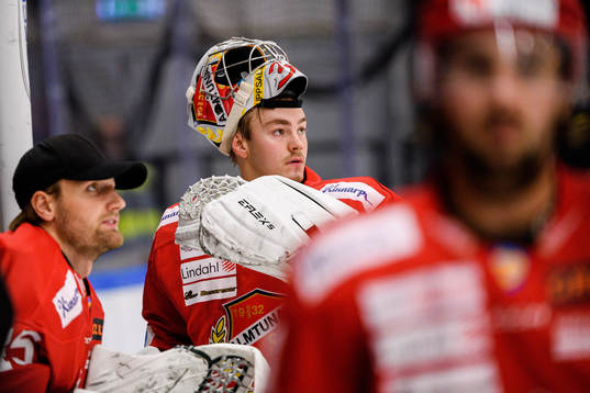 Almtunas målvakt Jesper Eliasson och målvakt Oscar Leijon