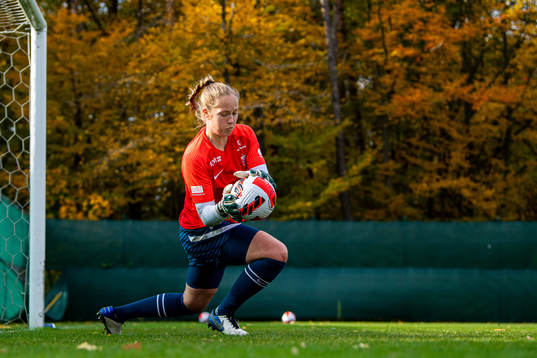 Goalkeeper Aurora Mikalsen of the Norwegian women's