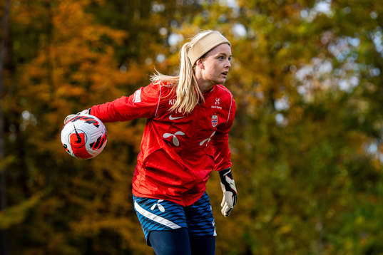 Goalkeeper Guro Pettersen of the Norwegian women's national