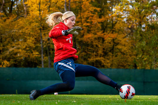 Goalkeeper Guro Pettersen of the Norwegian women's national