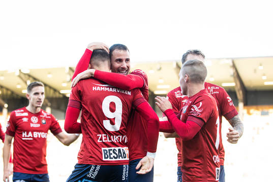 Örgrytes Ajdin Zeljkovic och Jonathan Azulay jublar
