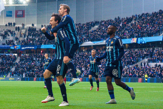 Djurgårdens Hjalmar Ekdal jublar