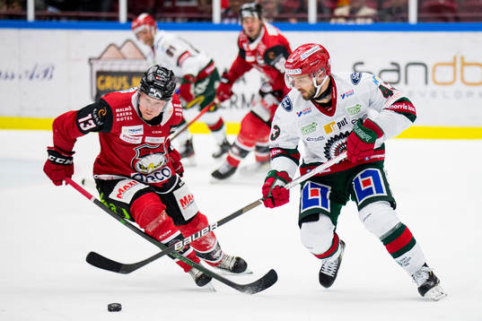 Malmö Redhawks Kalle Östman och Frölundas Michael Spacek