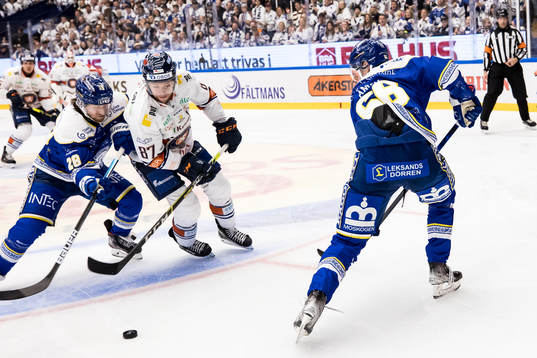 Leksands Justin Kloos och Växjös Robert Rosén och