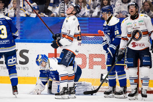 Växjös Olle Lycksell och Leksands Patrik Norén och