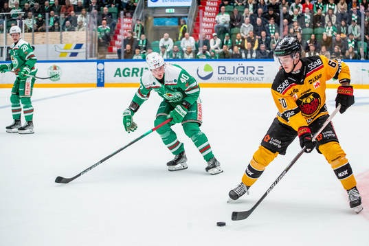 Rögles Oskar Stål Lyrenäs och Luleås Julius Honka