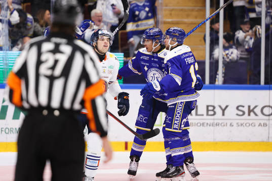 Leksands Jon Knuts och Fredrik Forsberg  jublar