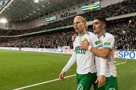 Hammarbys Gustav Ludwigson jublar