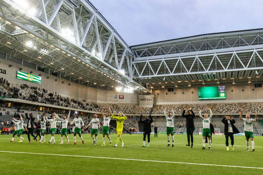 Hammarbys spelare jublar