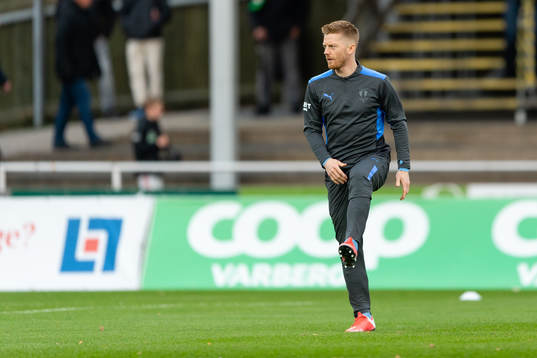 Malmös Anders Christiansen före fotbollsmatchen i